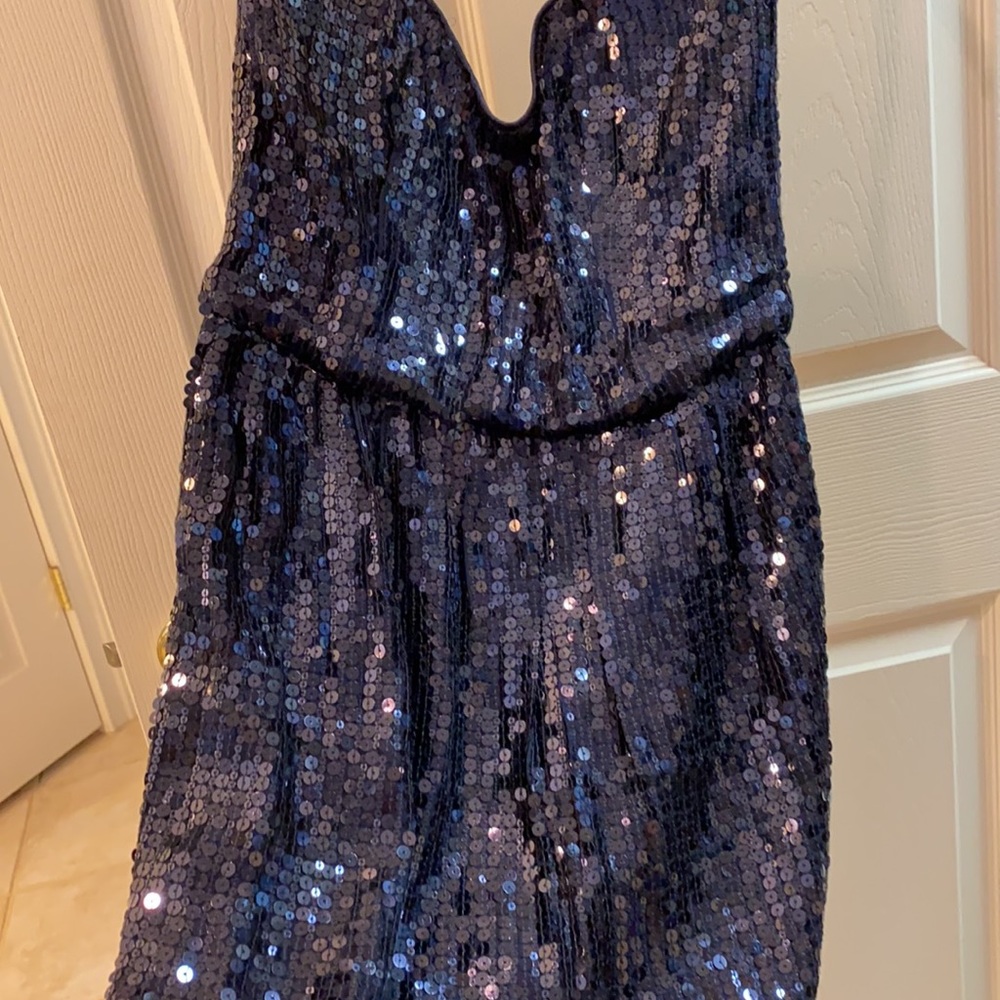 French Connection navy sequin cocktail dress